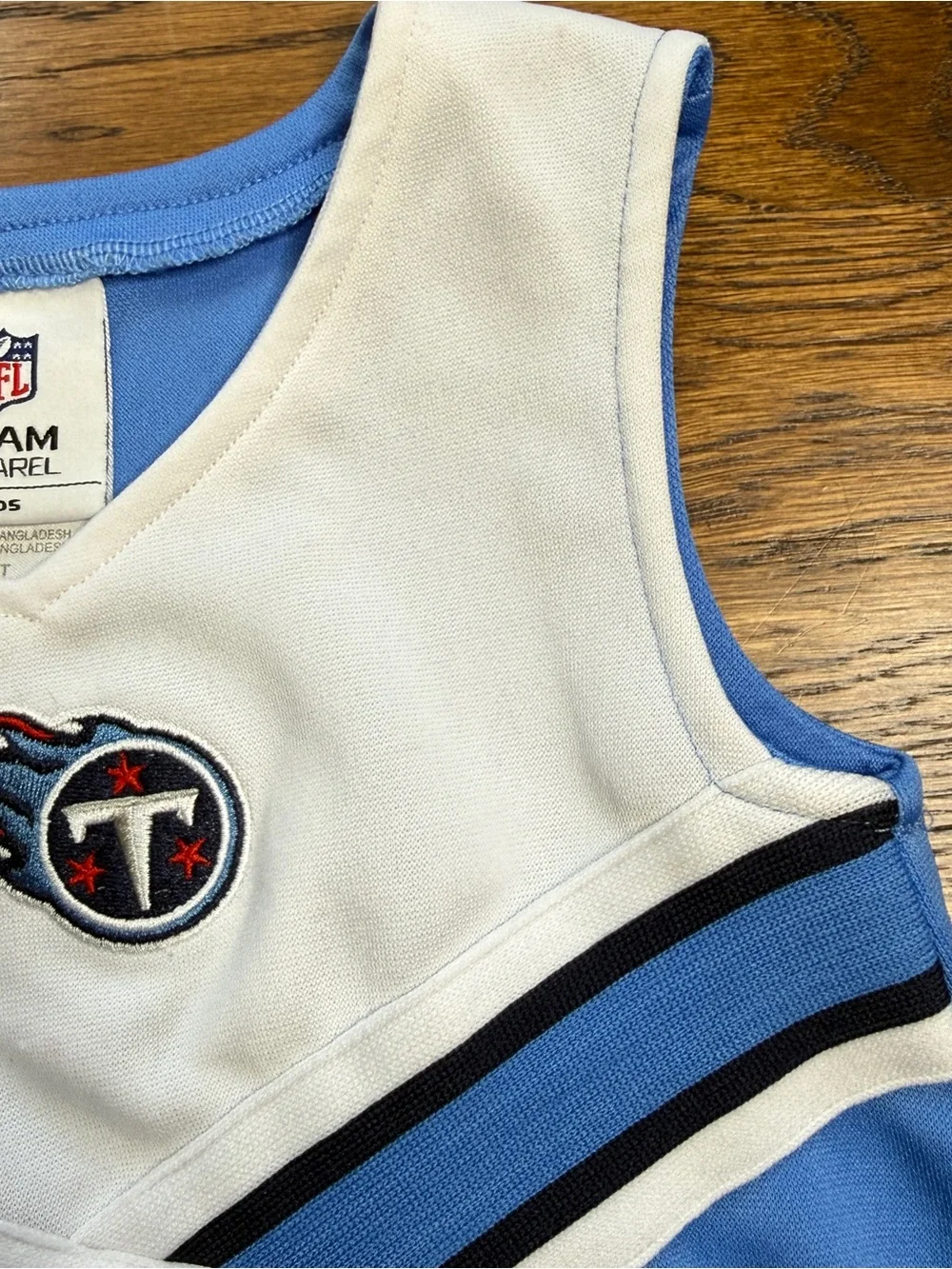 NFL Team Apparel Girls Tennessee Titans Blue & White Kids Cheer Dress Size 2T